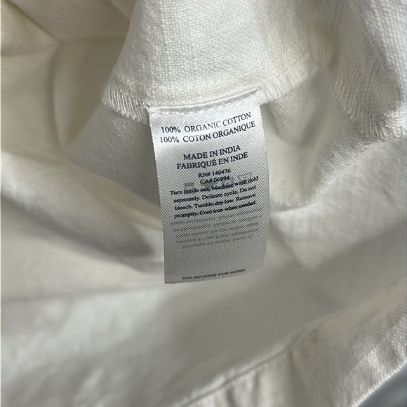 Faherty Ramona Organic Cotton Dress Cottage Cream White Linen Look Size S - Picture 5 of 6